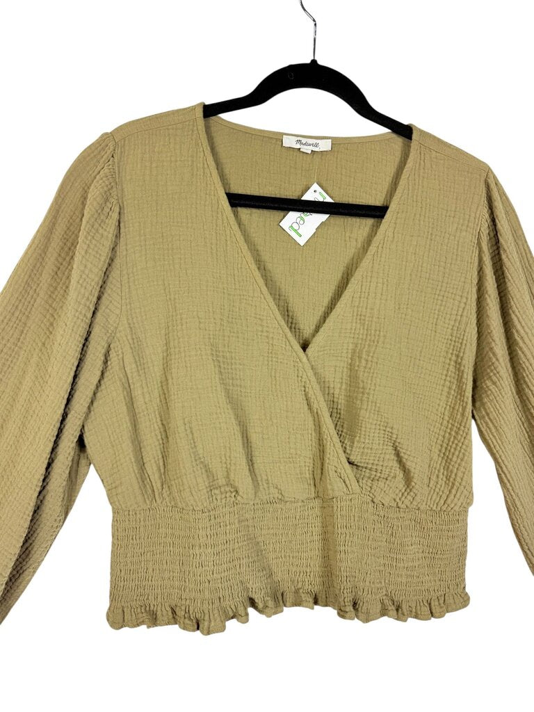 MADWELL QUILTED V NECK TOP