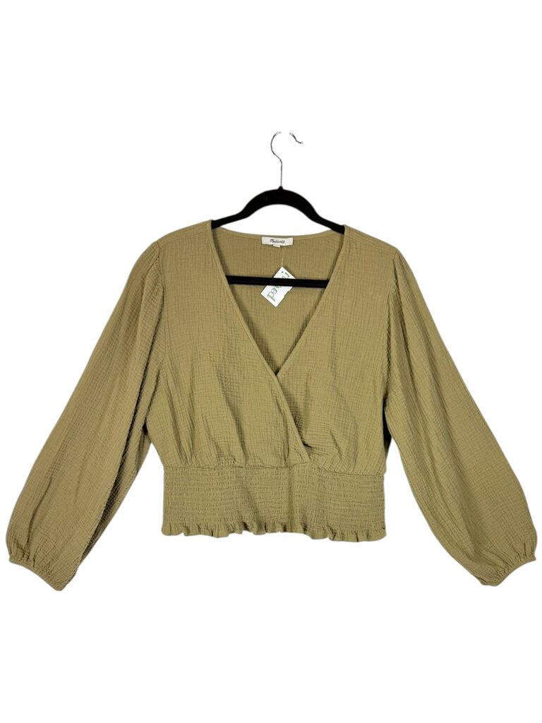 MADWELL QUILTED V NECK TOP