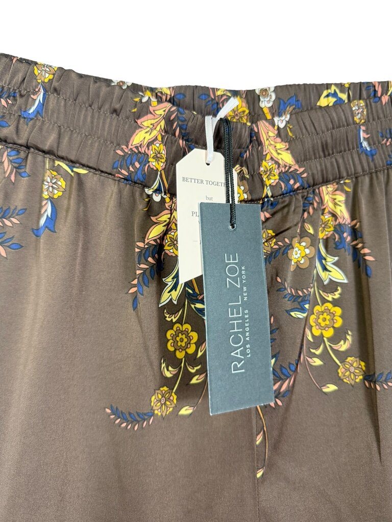 RACHEL ZOE WIDE LEG SATIN PAISLEY PANT