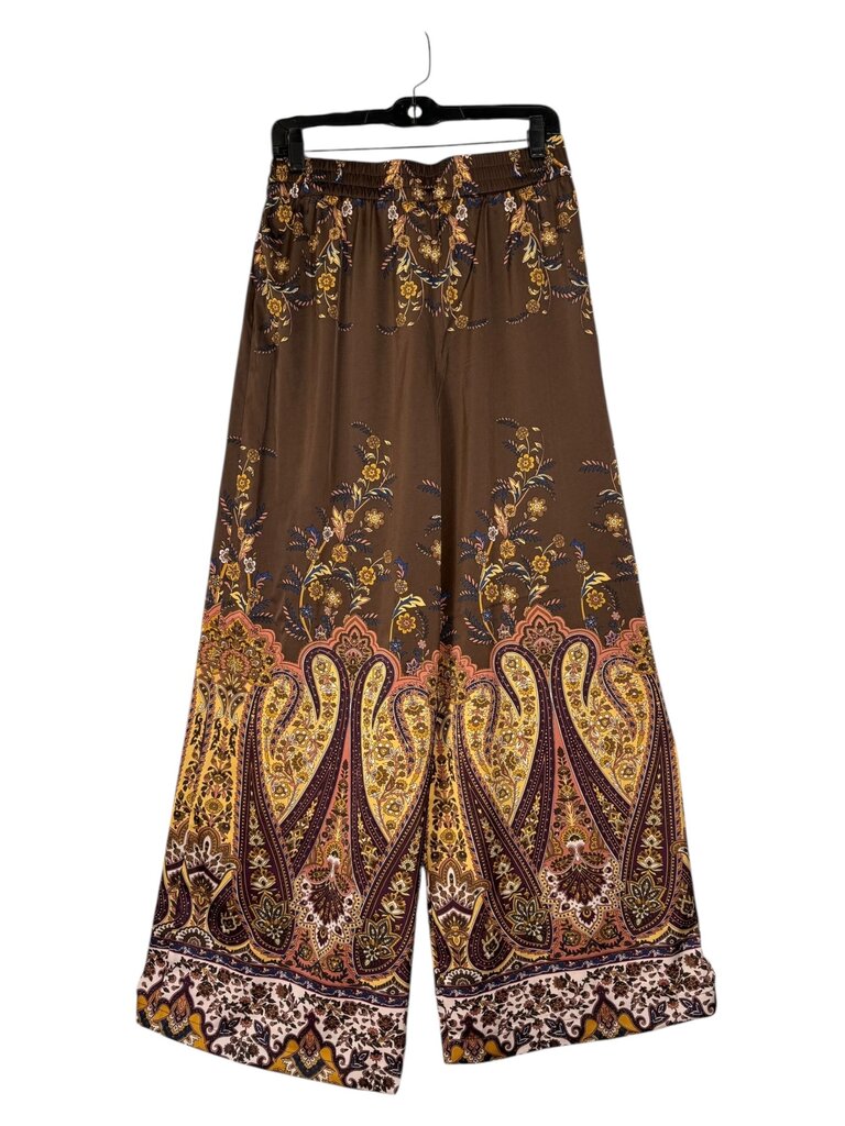 RACHEL ZOE WIDE LEG SATIN PAISLEY PANT