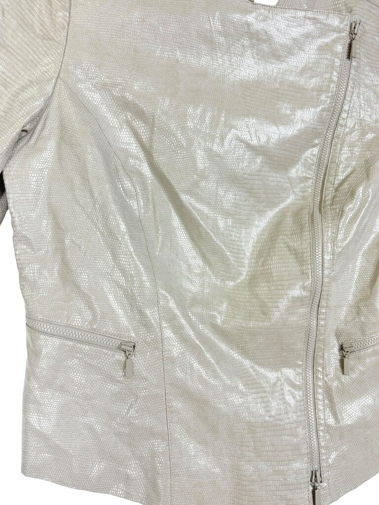 LAFAYETTE 148 MOCK REPTITLE VEGAN MOTO JACKET