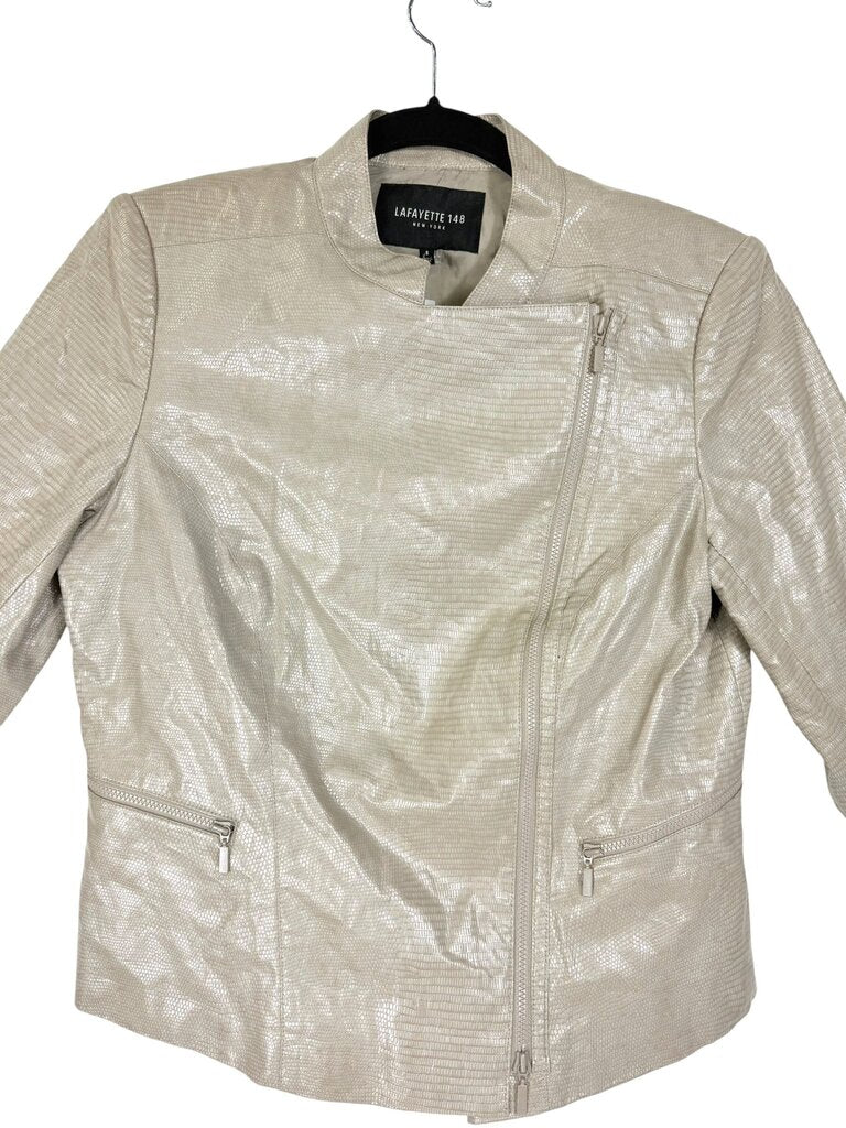 LAFAYETTE 148 MOCK REPTITLE VEGAN MOTO JACKET