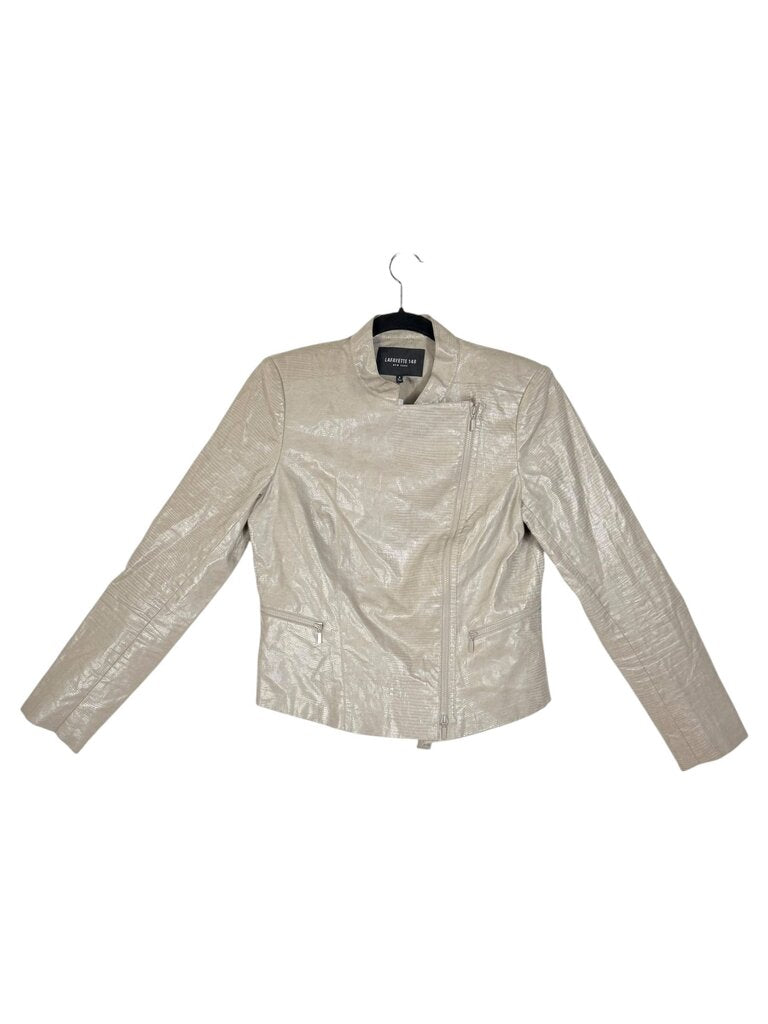 LAFAYETTE 148 MOCK REPTITLE VEGAN MOTO JACKET