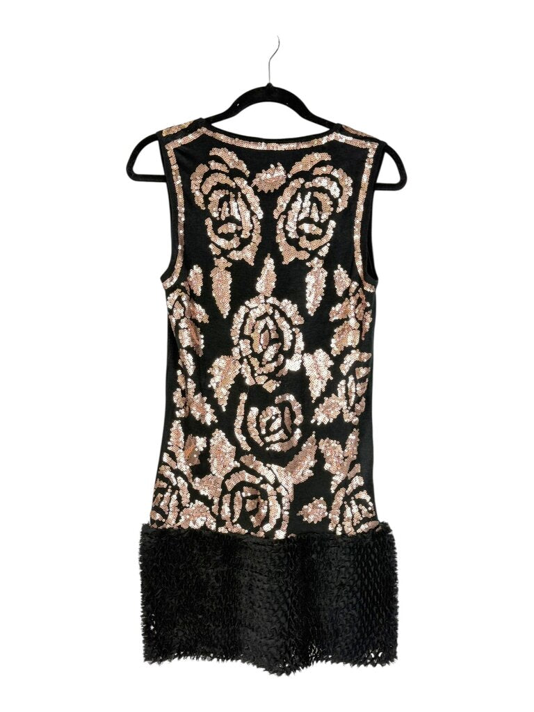 DEFENON BEADED SHIFT WITH HONEYCOMB HEM