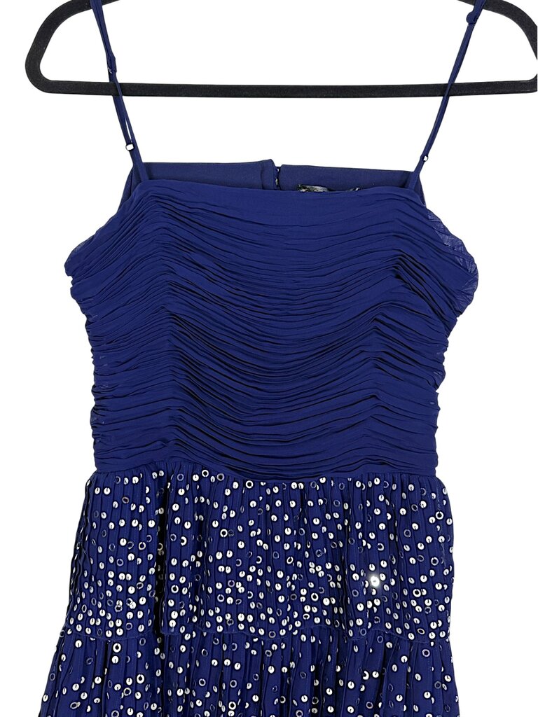 ASOS BACKLESS RUCHED BUST SEQUINNED TIERED DRESS