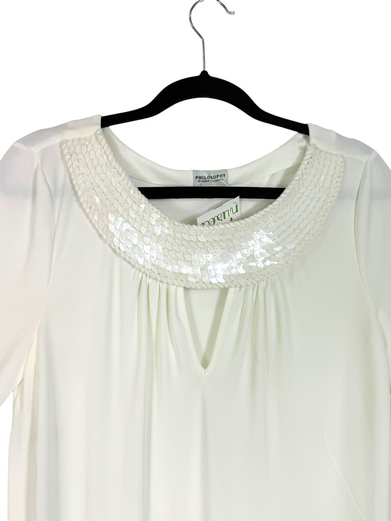 PHILOSOPHY SEQUIN NECK TIE ROPE BELT TOP