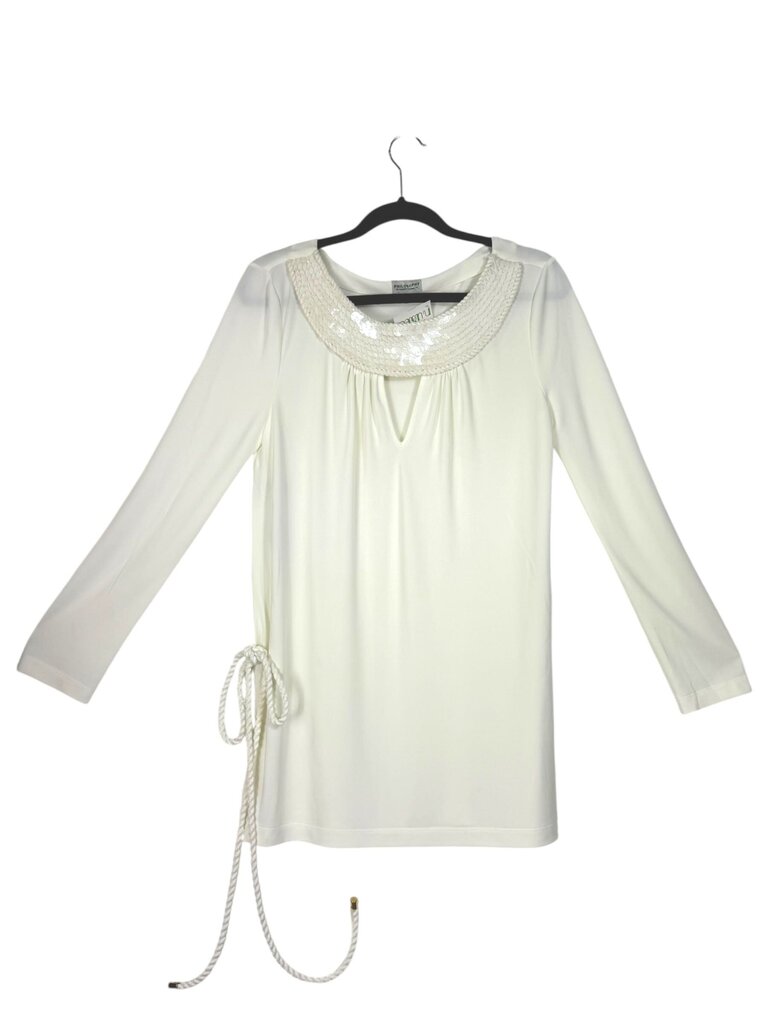 PHILOSOPHY SEQUIN NECK TIE ROPE BELT TOP