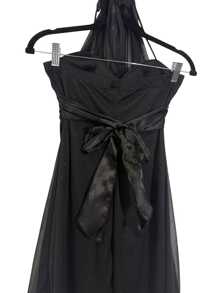 SPEECHLESS SHIMMER HALTER COCKTAIL DRESS