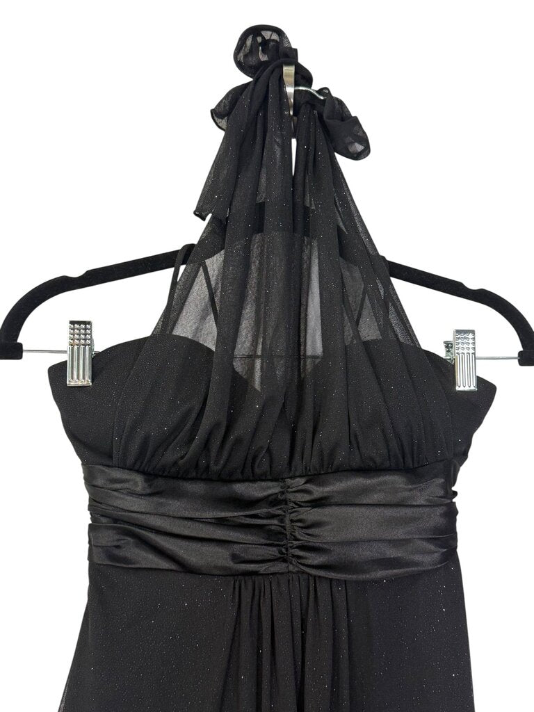 SPEECHLESS SHIMMER HALTER COCKTAIL DRESS