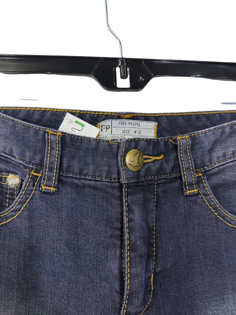 FREE PEOPLE DARK DENIM FLARED JEANS