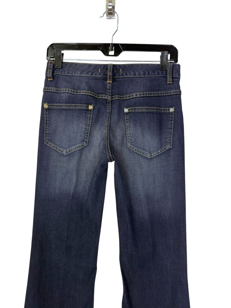FREE PEOPLE DARK DENIM FLARED JEANS