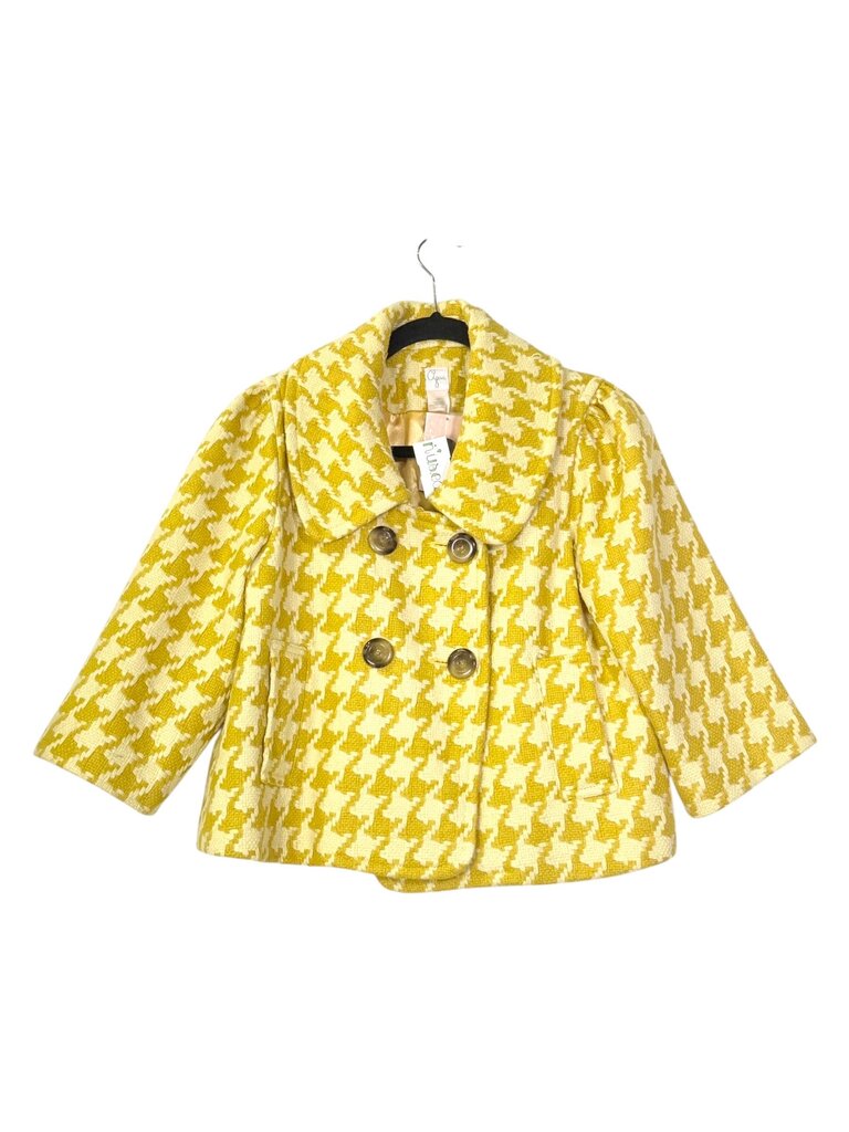 AQUA EXPLODED HOUNDSTOOTH DOUBLE BREAST CROP JACKET