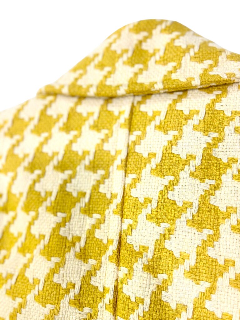 AQUA EXPLODED HOUNDSTOOTH DOUBLE BREAST CROP JACKET