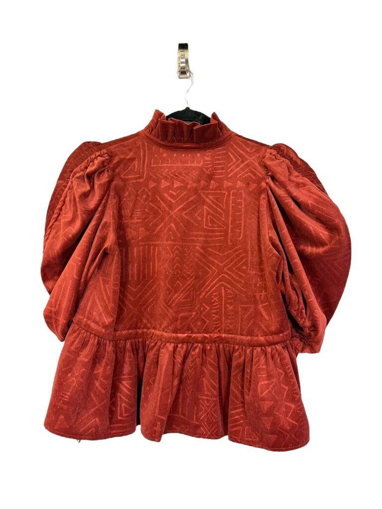 EMILY MCCARTHY TEXTURED VELOUR DRAWSTING WAIST TOP