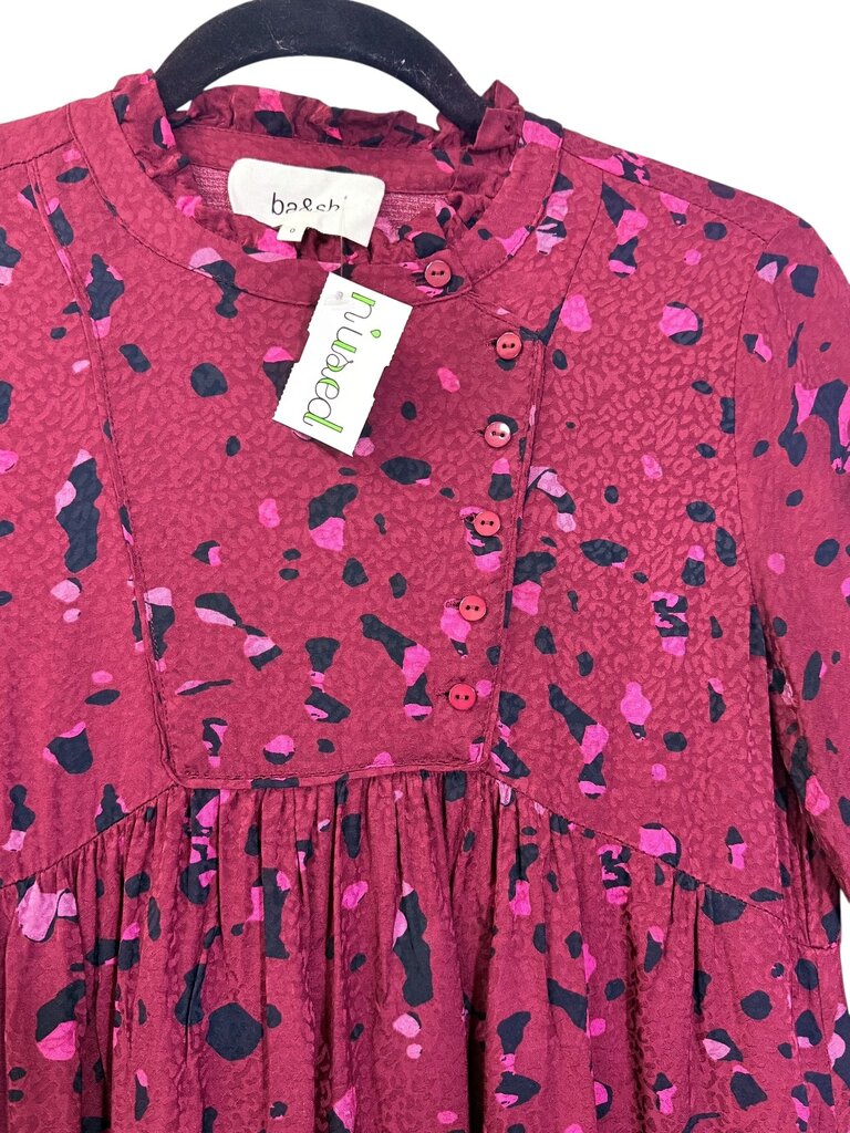 BA&SH GEO PRINT BABYDOLL DRESS