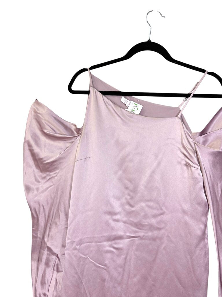 PARKER SATIN COLD SHOULDER DRESS