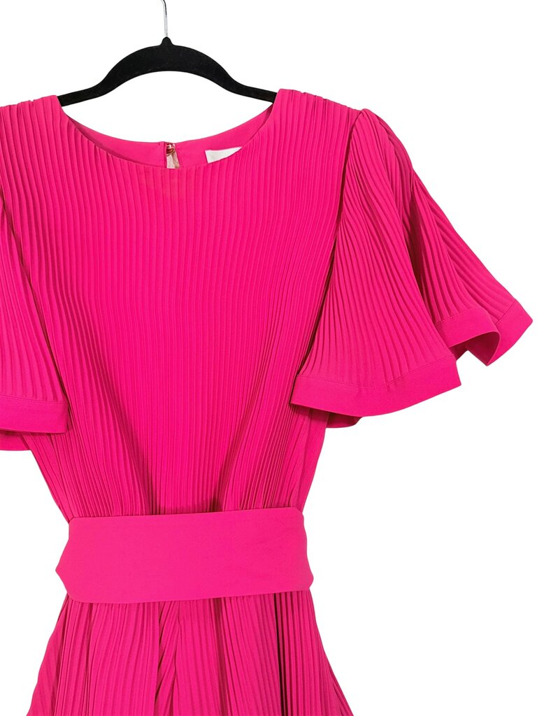 MILLY FLOWY PLEAT DRESS WITH TIE BELT