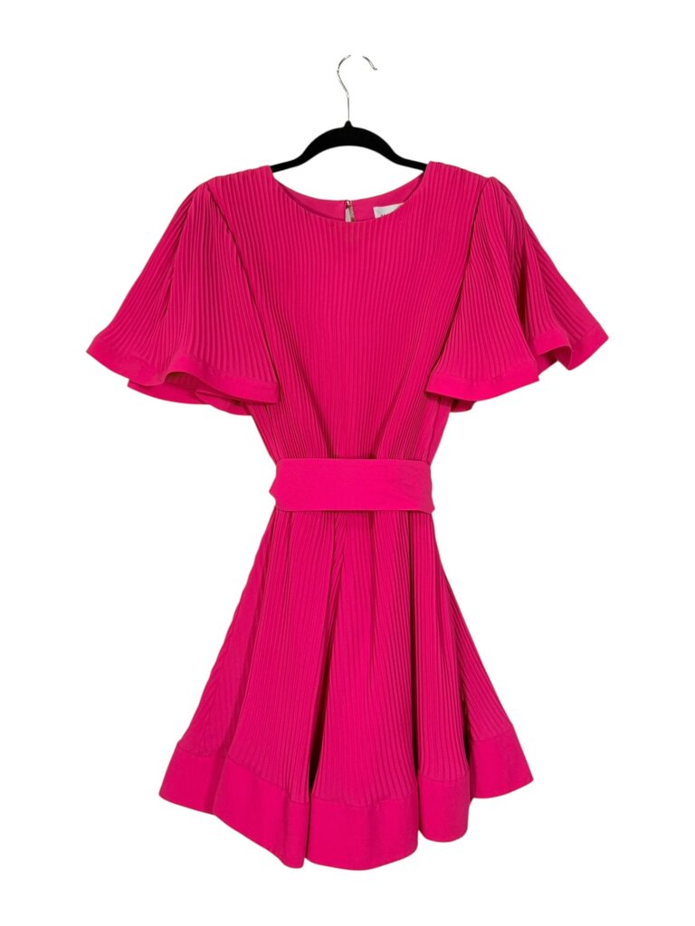 MILLY FLOWY PLEAT DRESS WITH TIE BELT