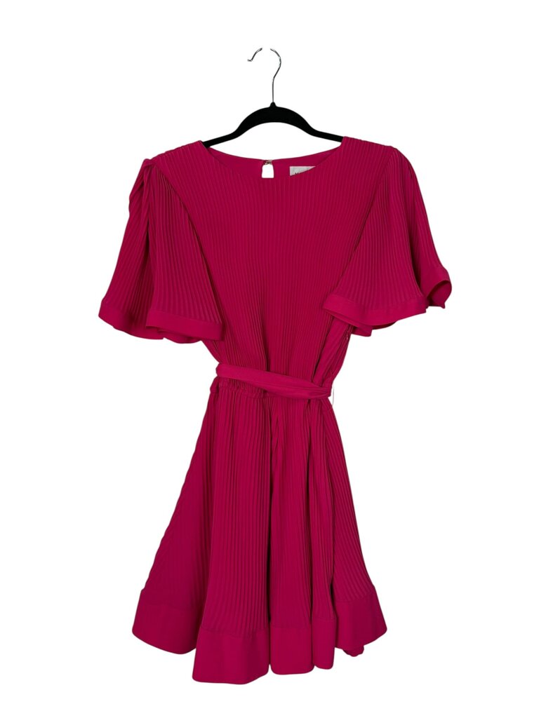 MILLY FLOWY PLEAT DRESS WITH TIE BELT