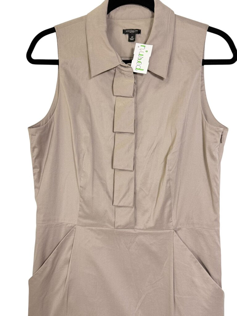 ANN TAYLOR SLEEVELESS SHEATH WITH TIERED BUTTON DETAIL
