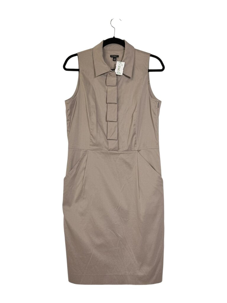 ANN TAYLOR SLEEVELESS SHEATH WITH TIERED BUTTON DETAIL