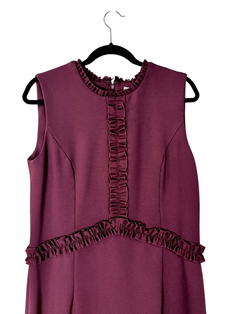 BROOKS BROTHERS RUFFLE TRIM SHEATH DRESS