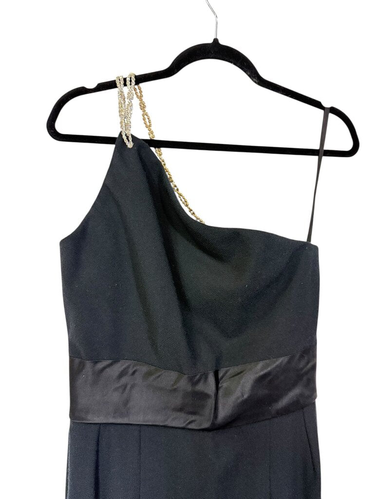 CAROLYNE ROEHM ONE SHOULDER RHINSTONE STRAP EVENING GOWN