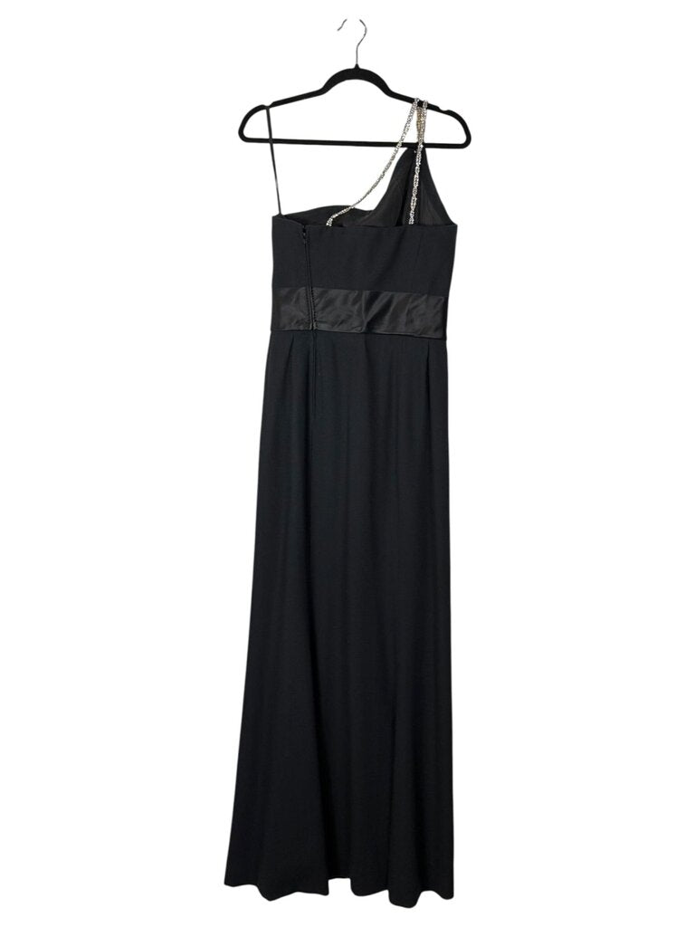 CAROLYNE ROEHM ONE SHOULDER RHINSTONE STRAP EVENING GOWN