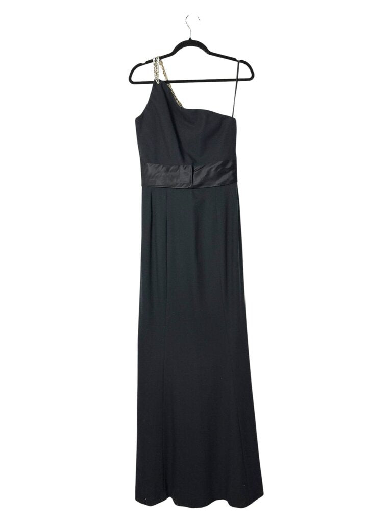 CAROLYNE ROEHM ONE SHOULDER RHINSTONE STRAP EVENING GOWN