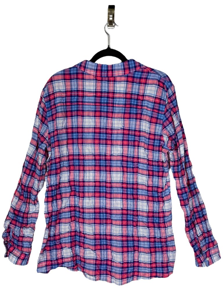 J.MCLAUGHLIN CRINKLE PLAID BUTTON DOWN SHIRT