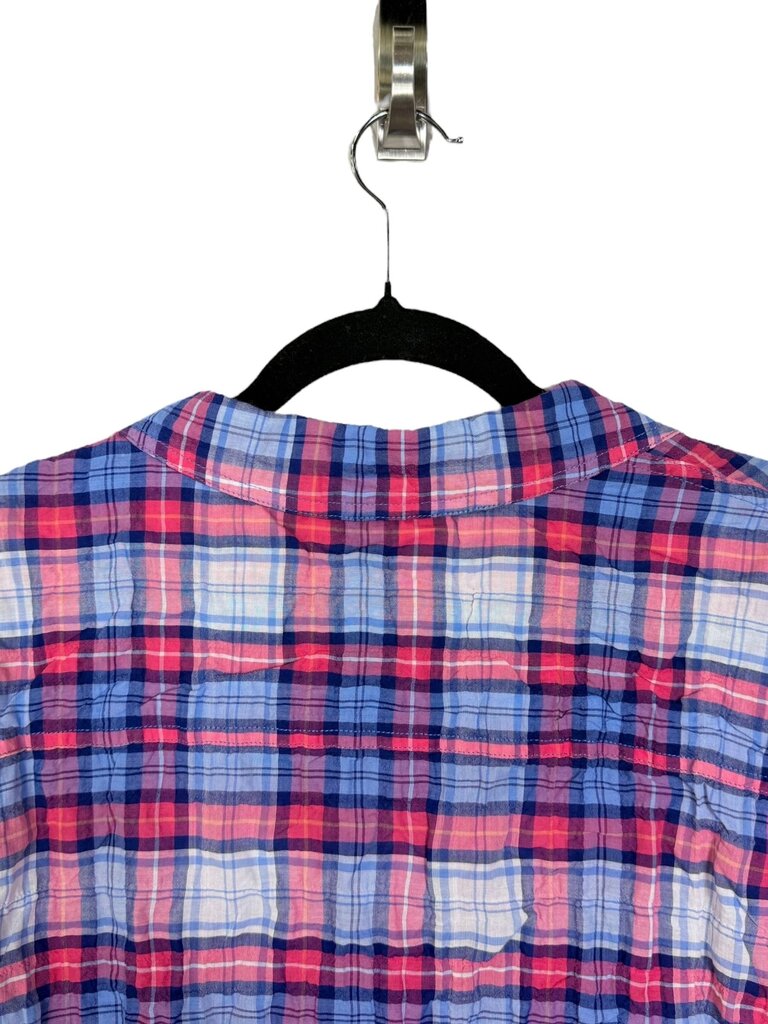 J.MCLAUGHLIN CRINKLE PLAID BUTTON DOWN SHIRT