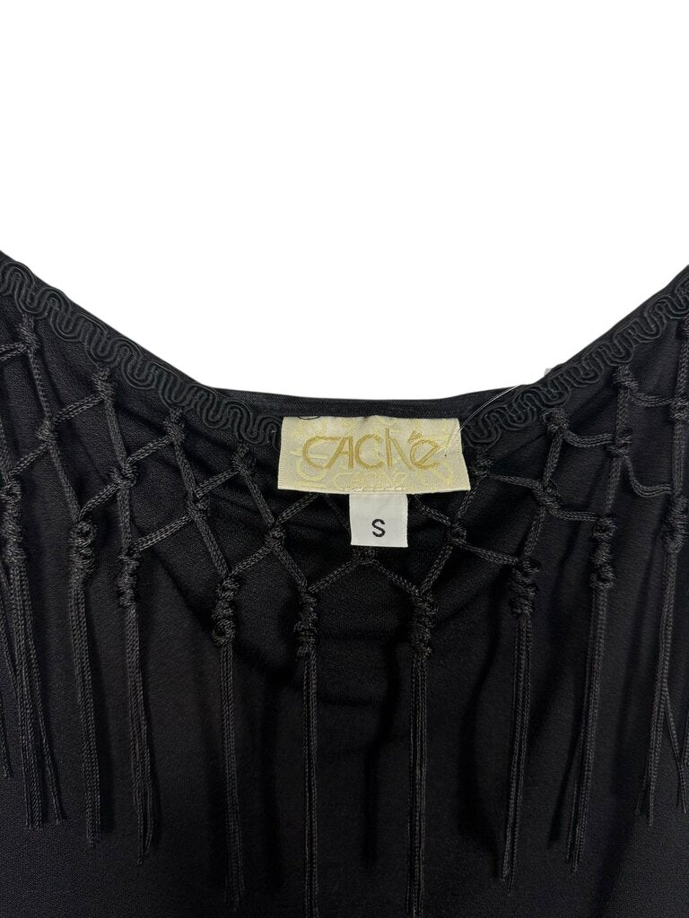 CACHE TASSLE SPAGHETTI STREP DRESS