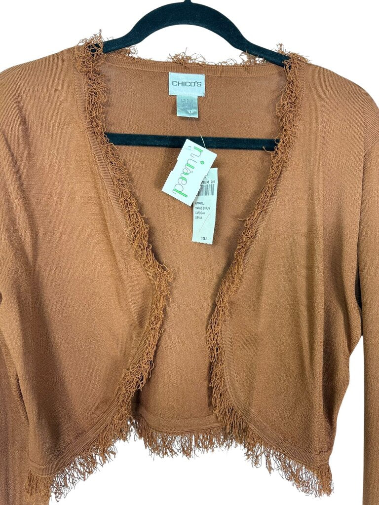 CHICO'S FRINGE SHRUG
