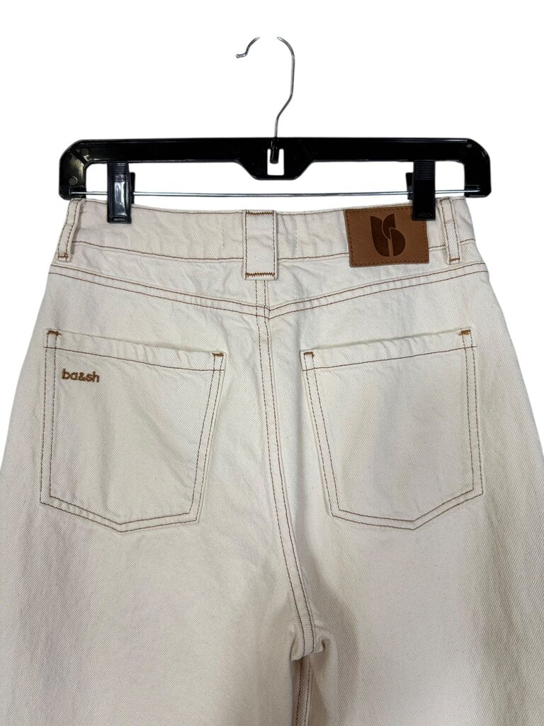 BA&SH HIGH WAISTED WHITE JEANS
