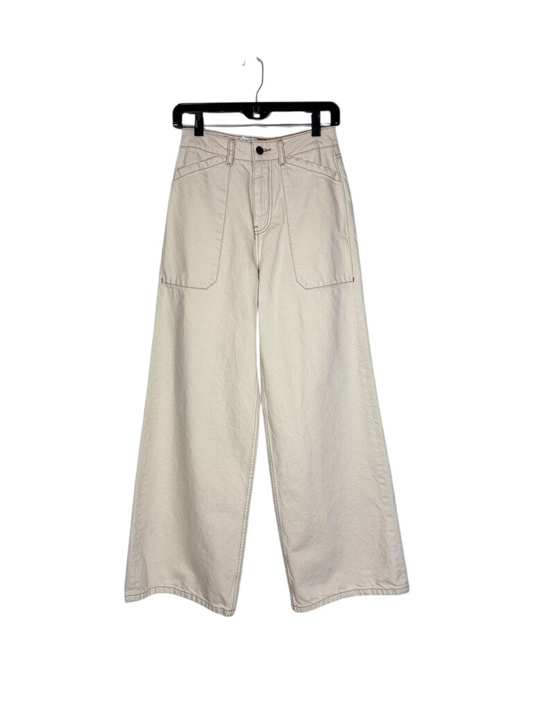 BA&SH HIGH WAISTED WHITE JEANS