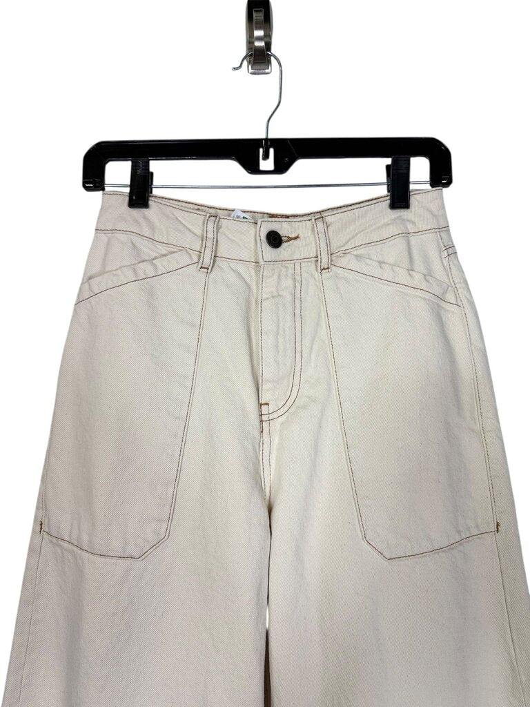 BA&SH HIGH WAISTED WHITE JEANS