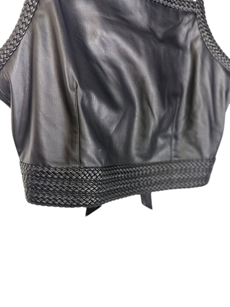 PILCRO LEATHER BRAIDED TANK
