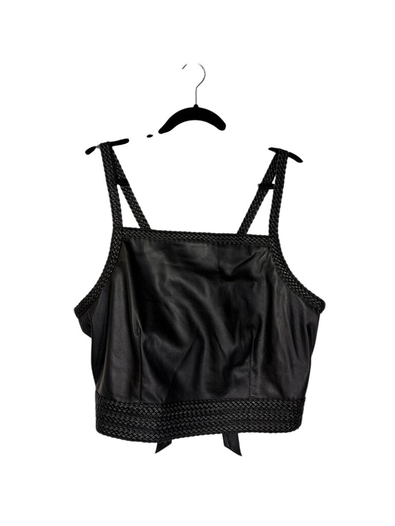 PILCRO LEATHER BRAIDED TANK