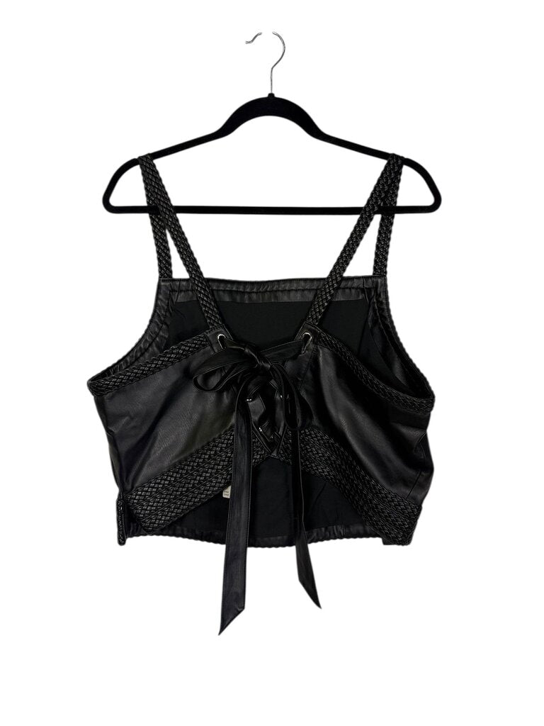 PILCRO LEATHER BRAIDED TANK