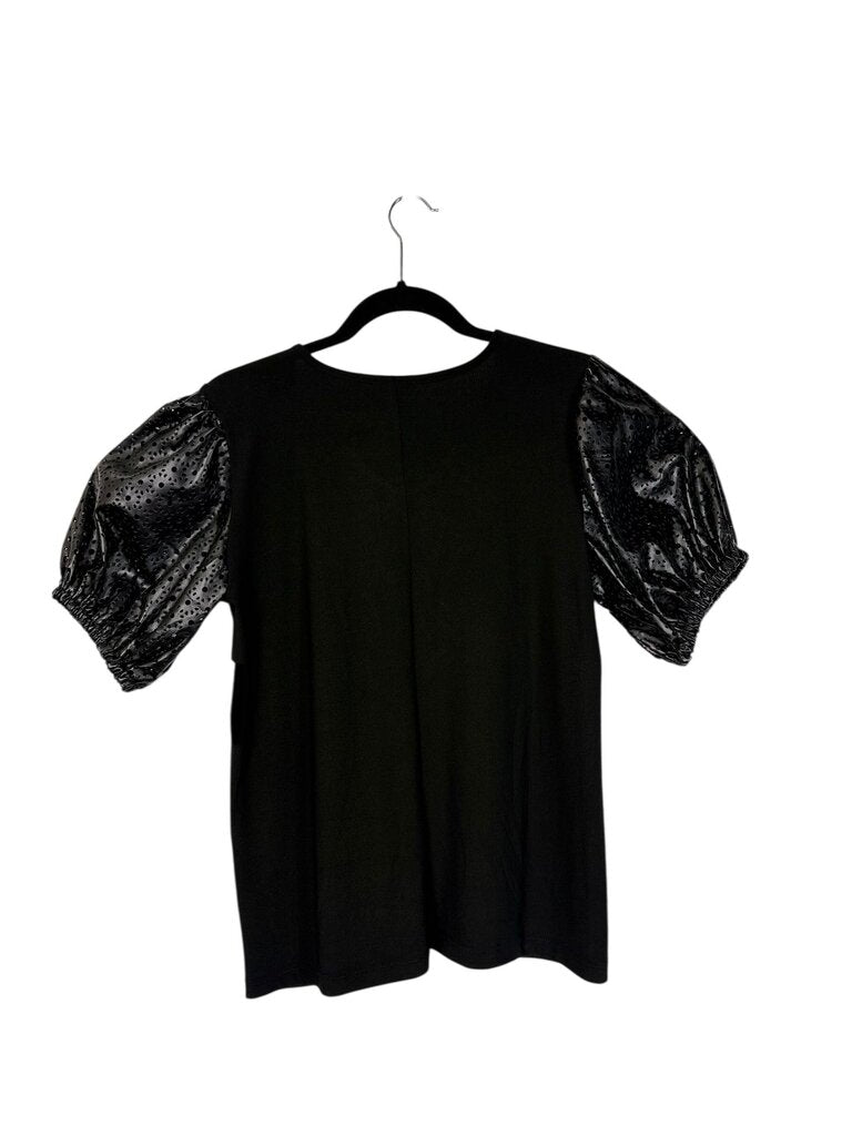 89TH MADISON CUTOUT LEATHER BLOUSE