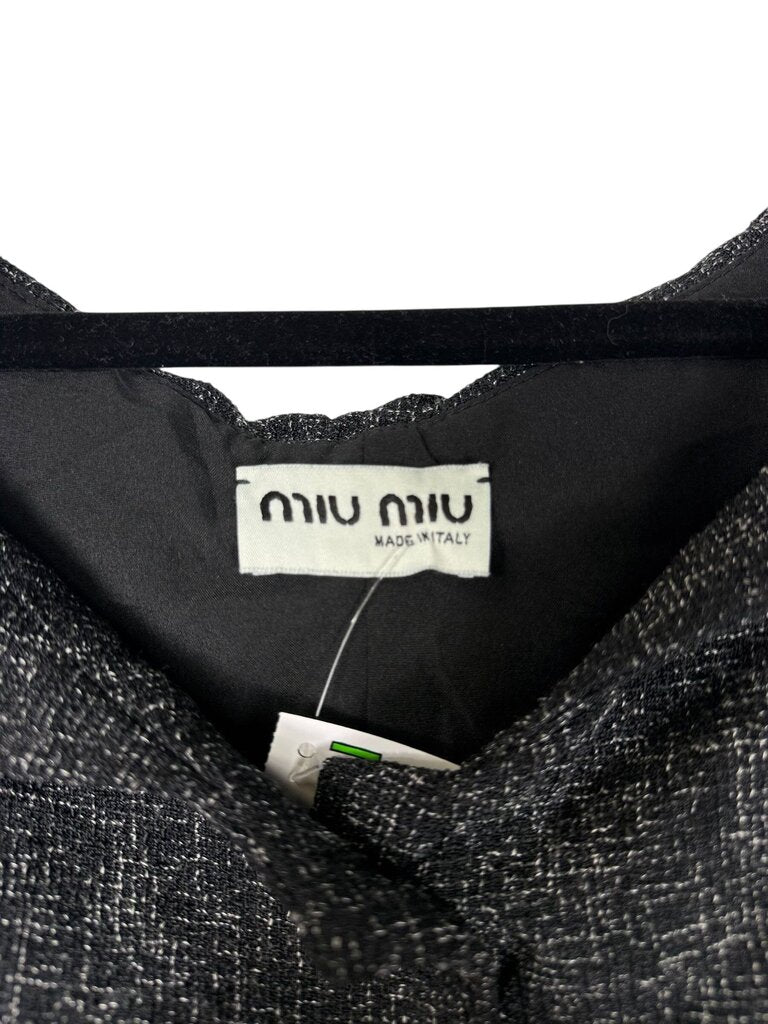 MIU MIU BUTTON TWEED DRESS