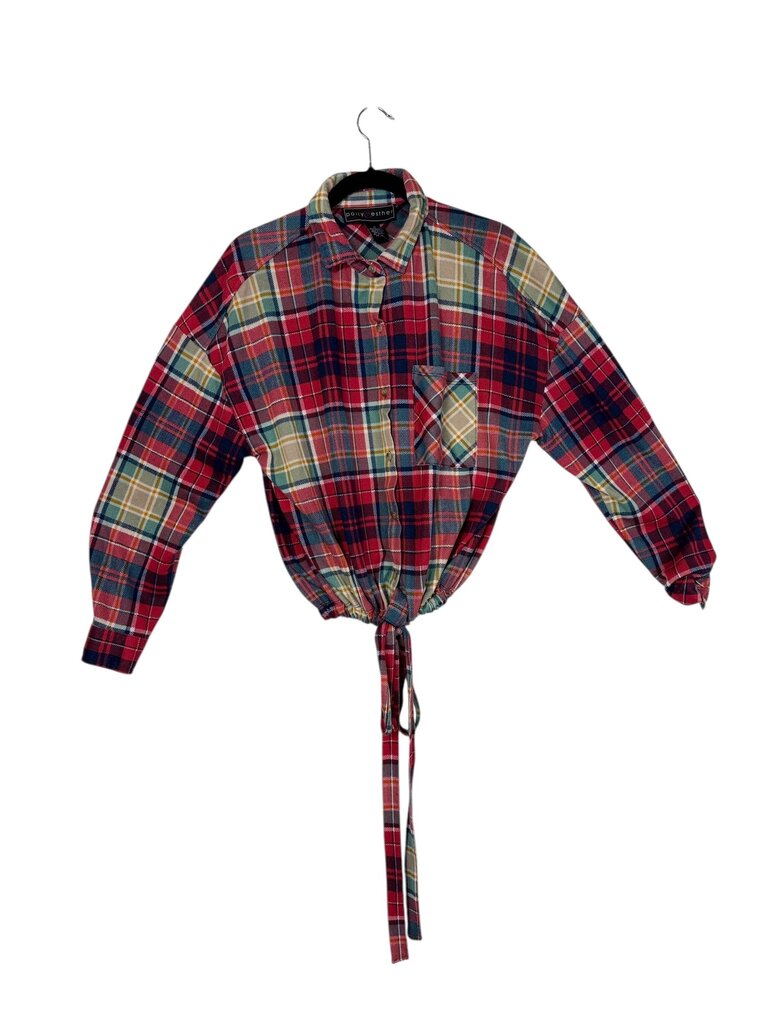 POLLY & ESTHER CROPPED TIE FLANNEL
