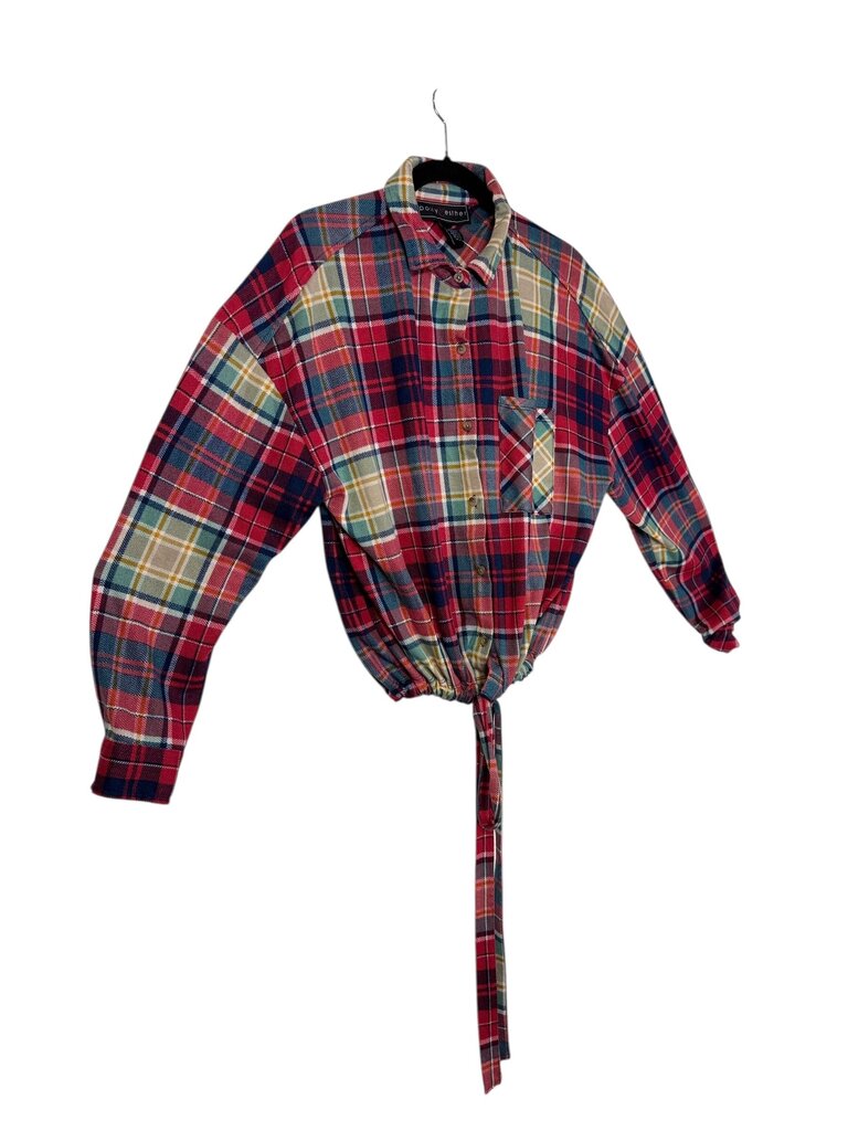 POLLY & ESTHER CROPPED TIE FLANNEL