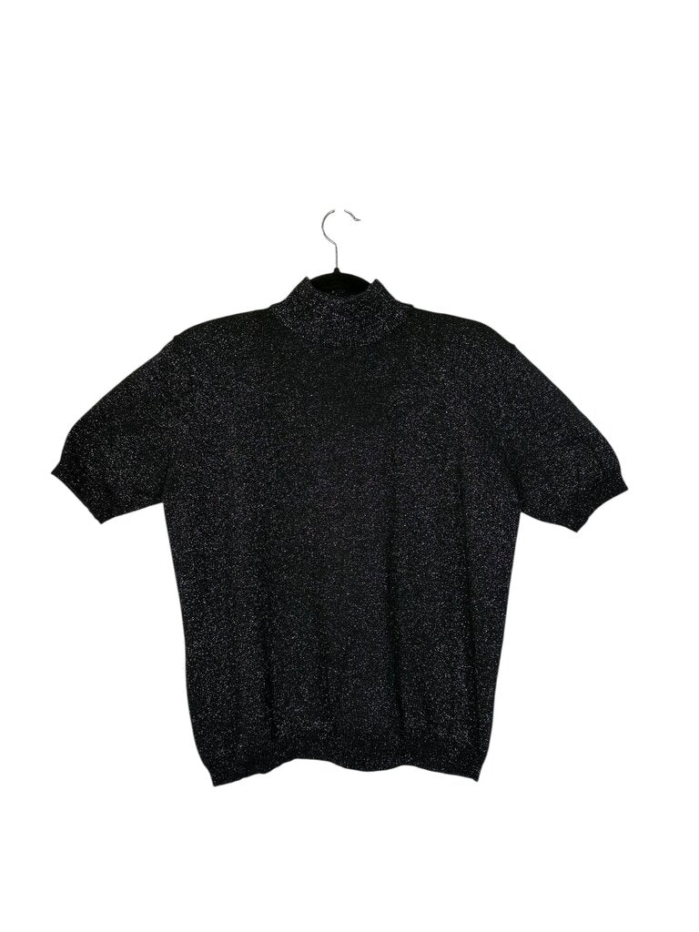Karen Scott mock neck shimmer sweater