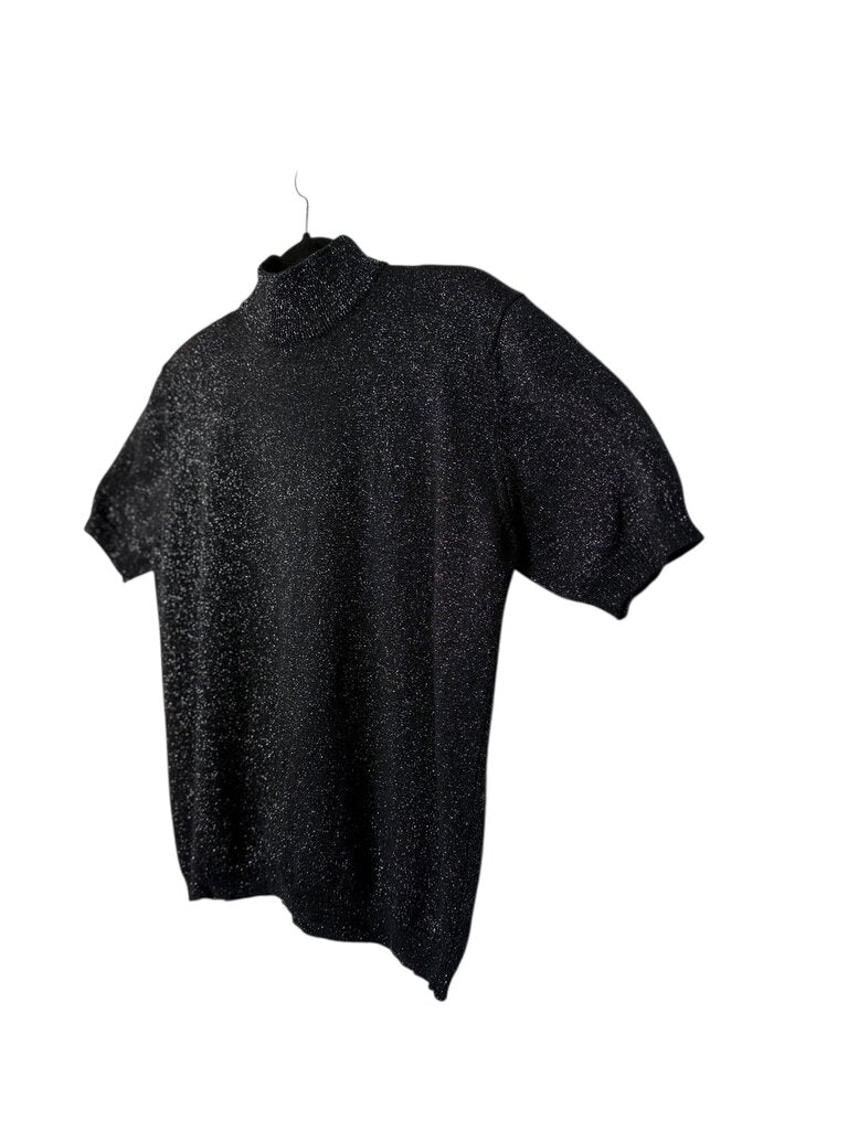 Karen Scott mock neck shimmer sweater