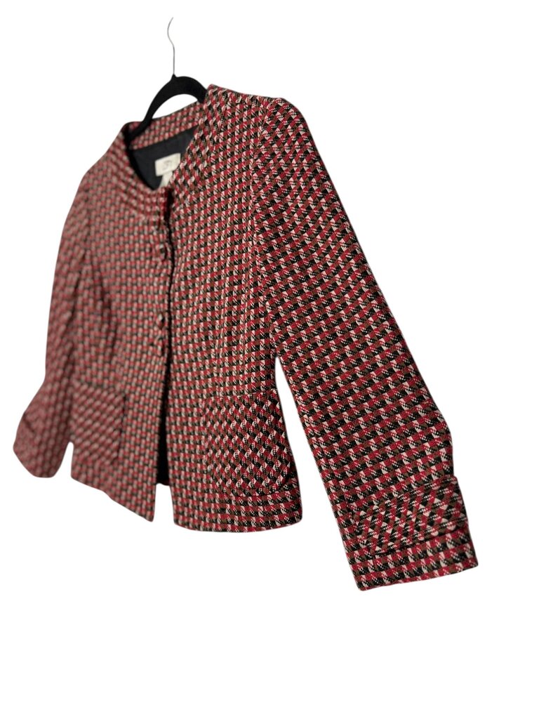 LOFT crop plaid jacket