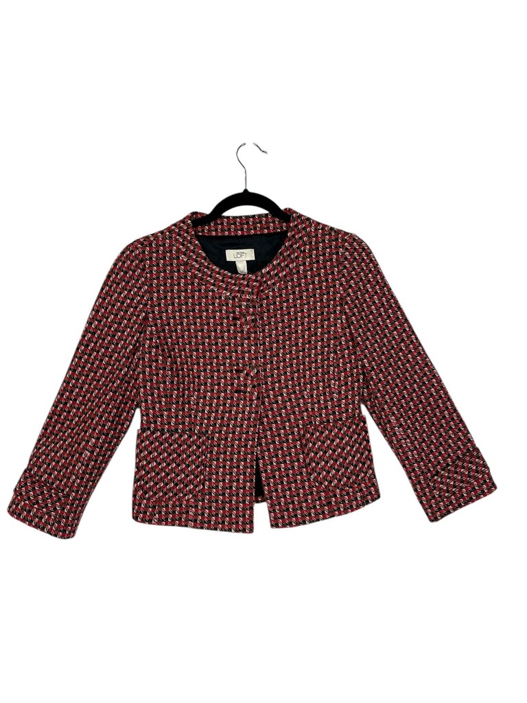 LOFT crop plaid jacket