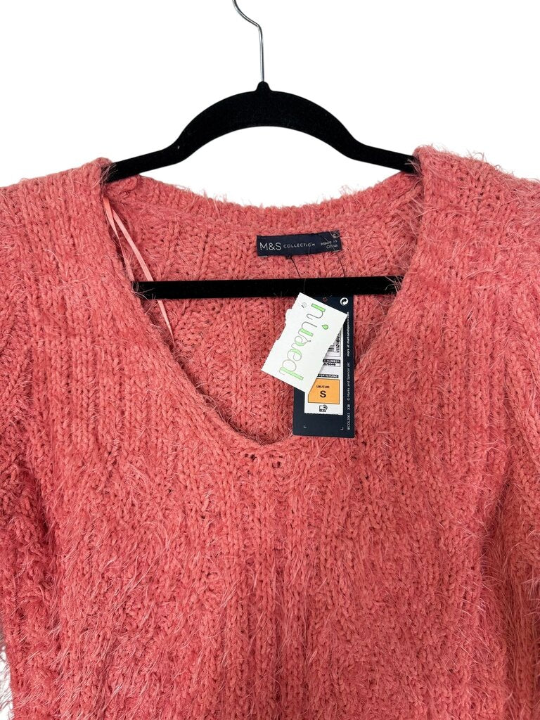 M&S Collection fuzzy cable knit sweater