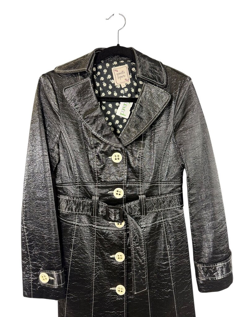 NANETTE LEPORE CRINKLE BELTED TRENCH