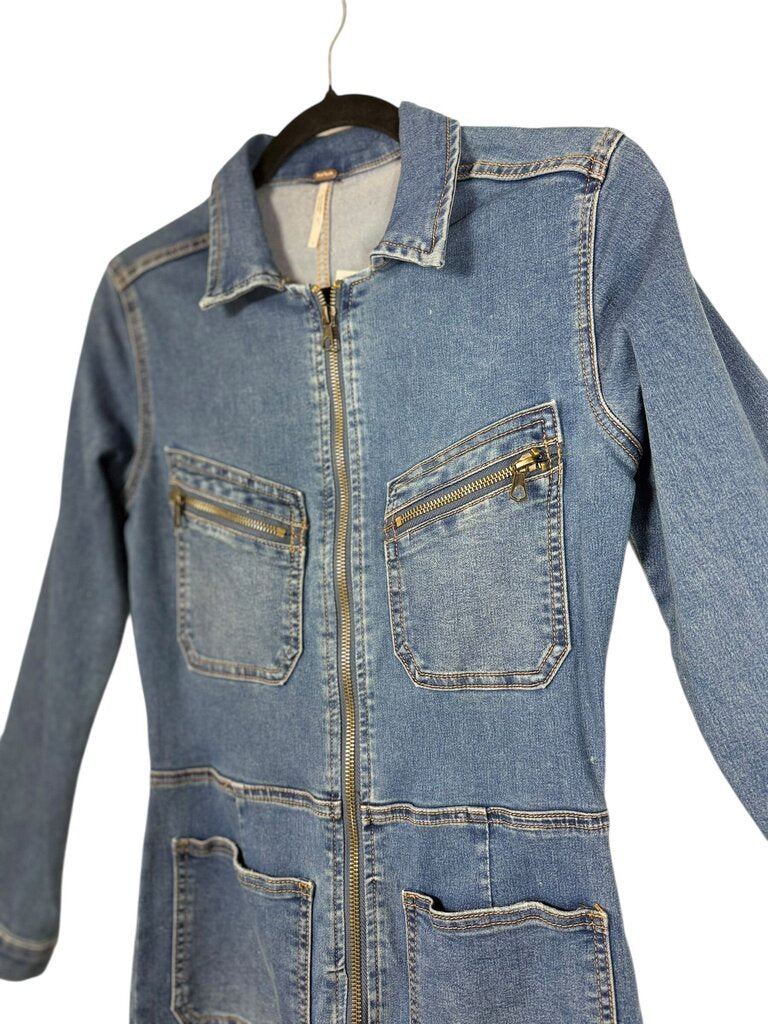 FREE PEOPLE LENNOX DENIM JUMPSUIT